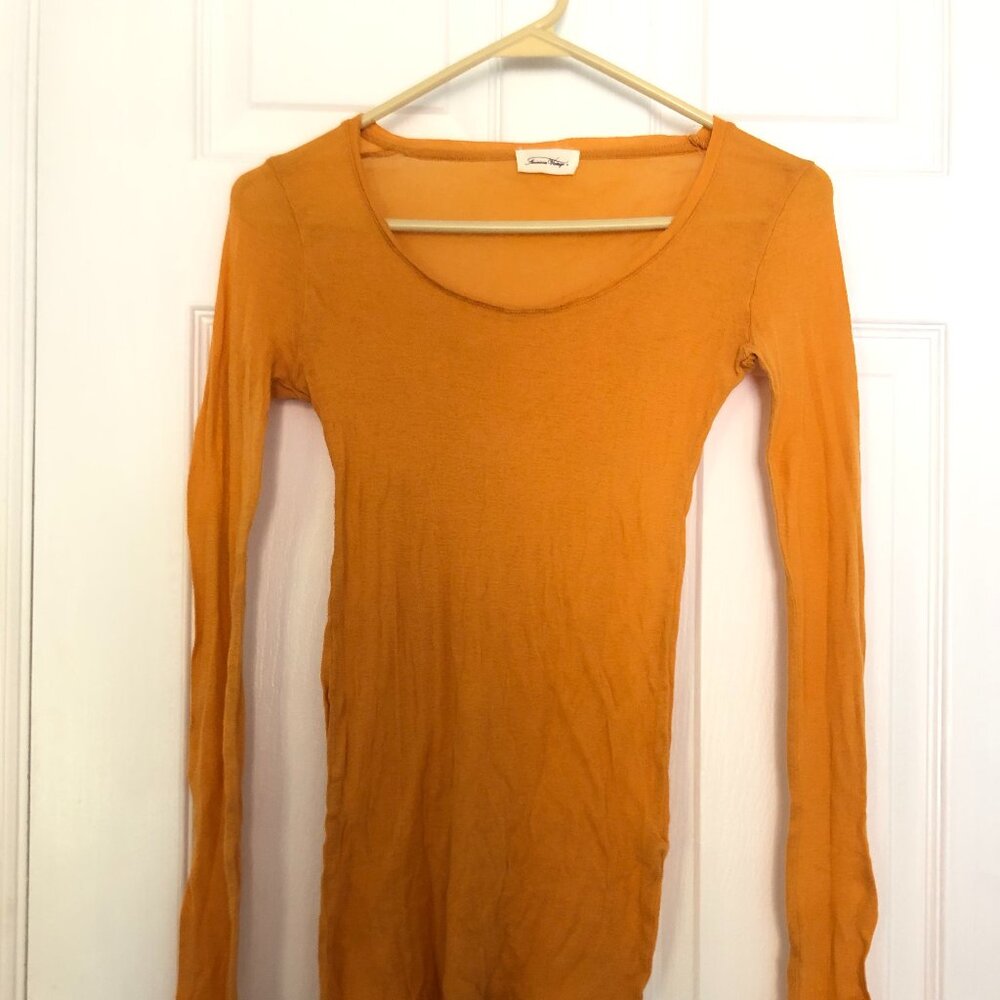 American Vintage Supima Cotton Orange Long Sleeve S